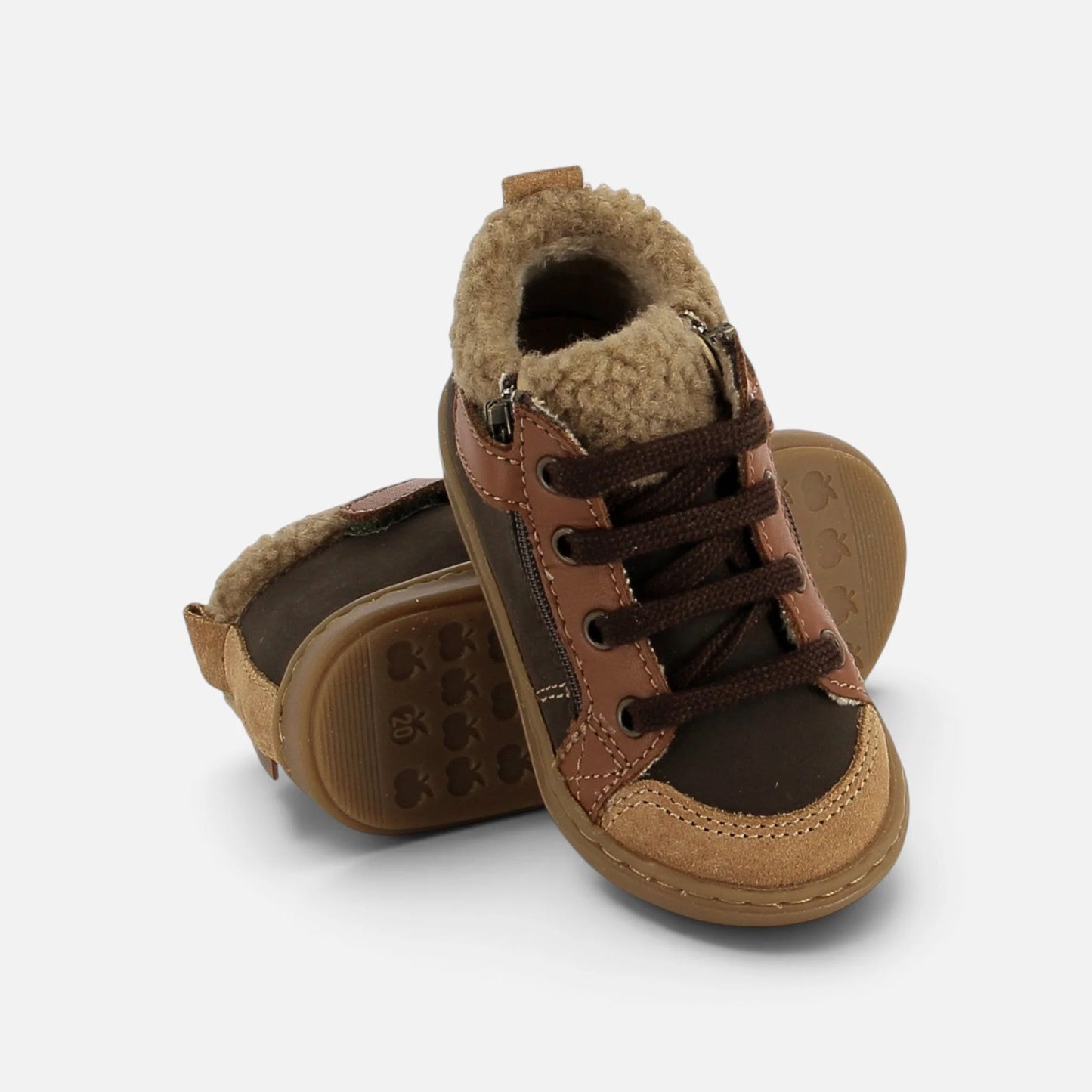 SHOO POM BOUBA ZIP WOOL terra chocolat bottillons