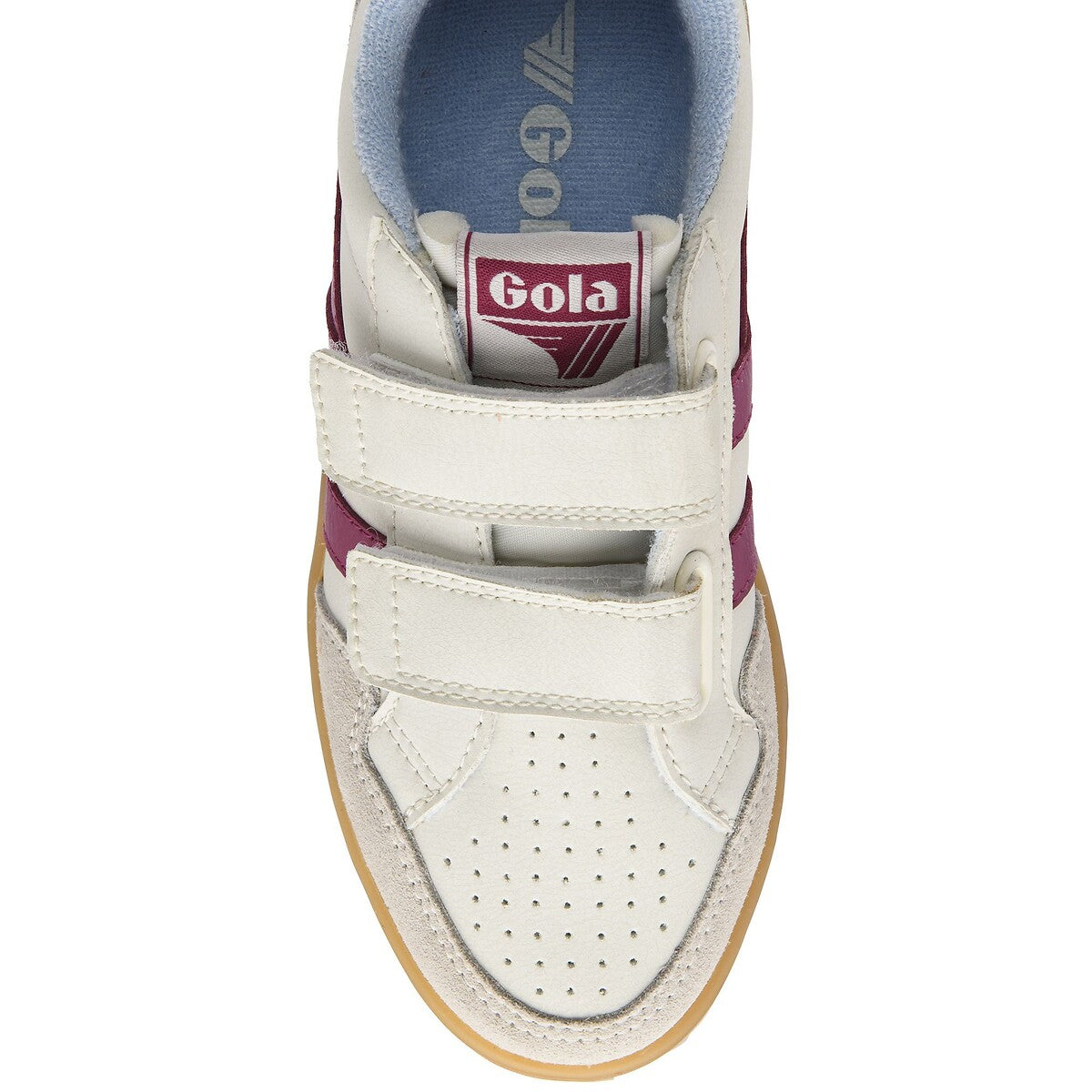GOLA EAGLE STRAP off white cerise air gum basket sneakers