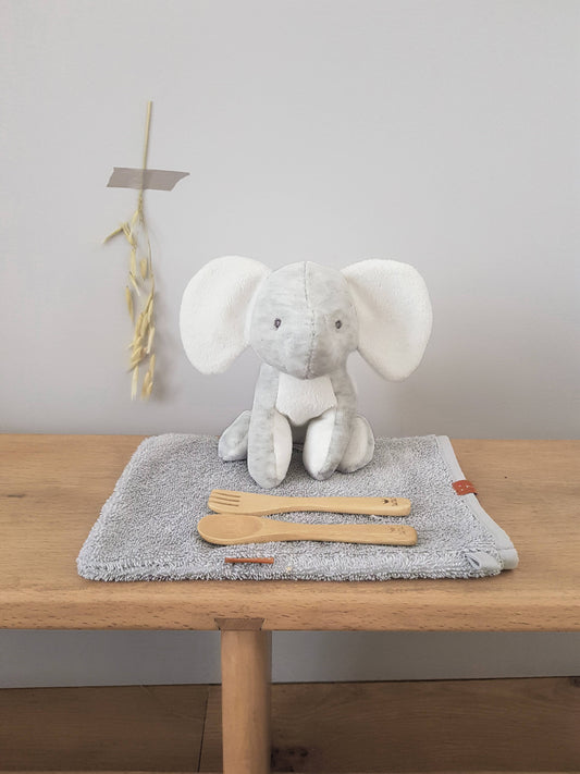 Peluche éléphant gris