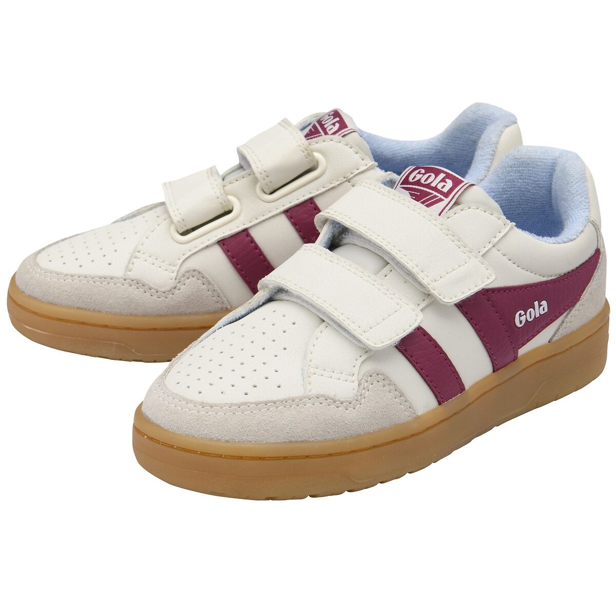 GOLA EAGLE STRAP off white cerise air gum basket sneakers