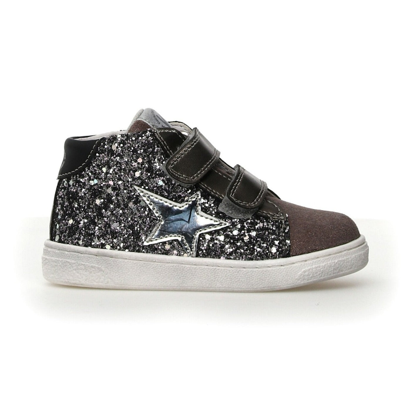 NATURINO PINN HIGH Noir glitter chaussures Basses Baskets