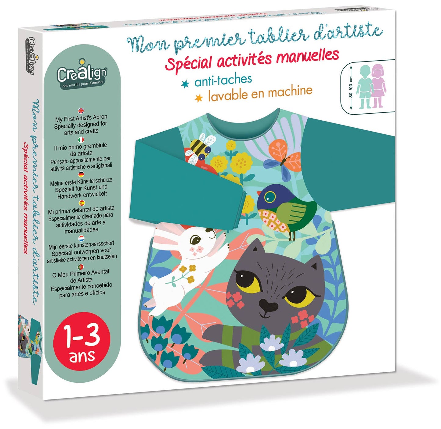 CREA LIGN Mon Premier Tablier d'Artiste [1-3 ans] Chat