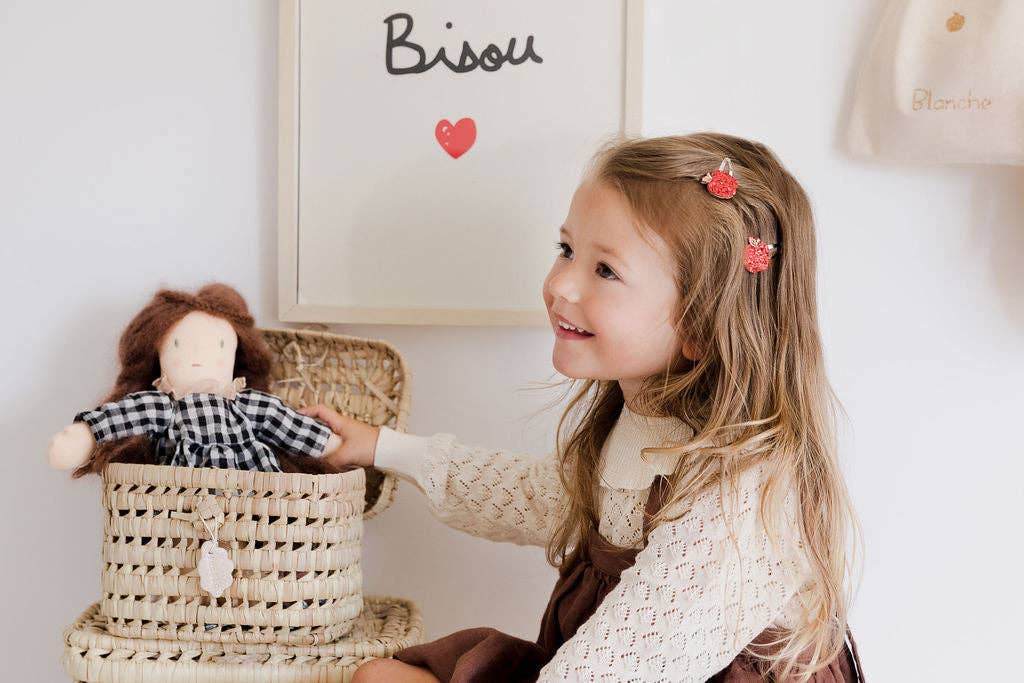 LUCIOLE ET PETITS POIS Barrettes pomme (paire)