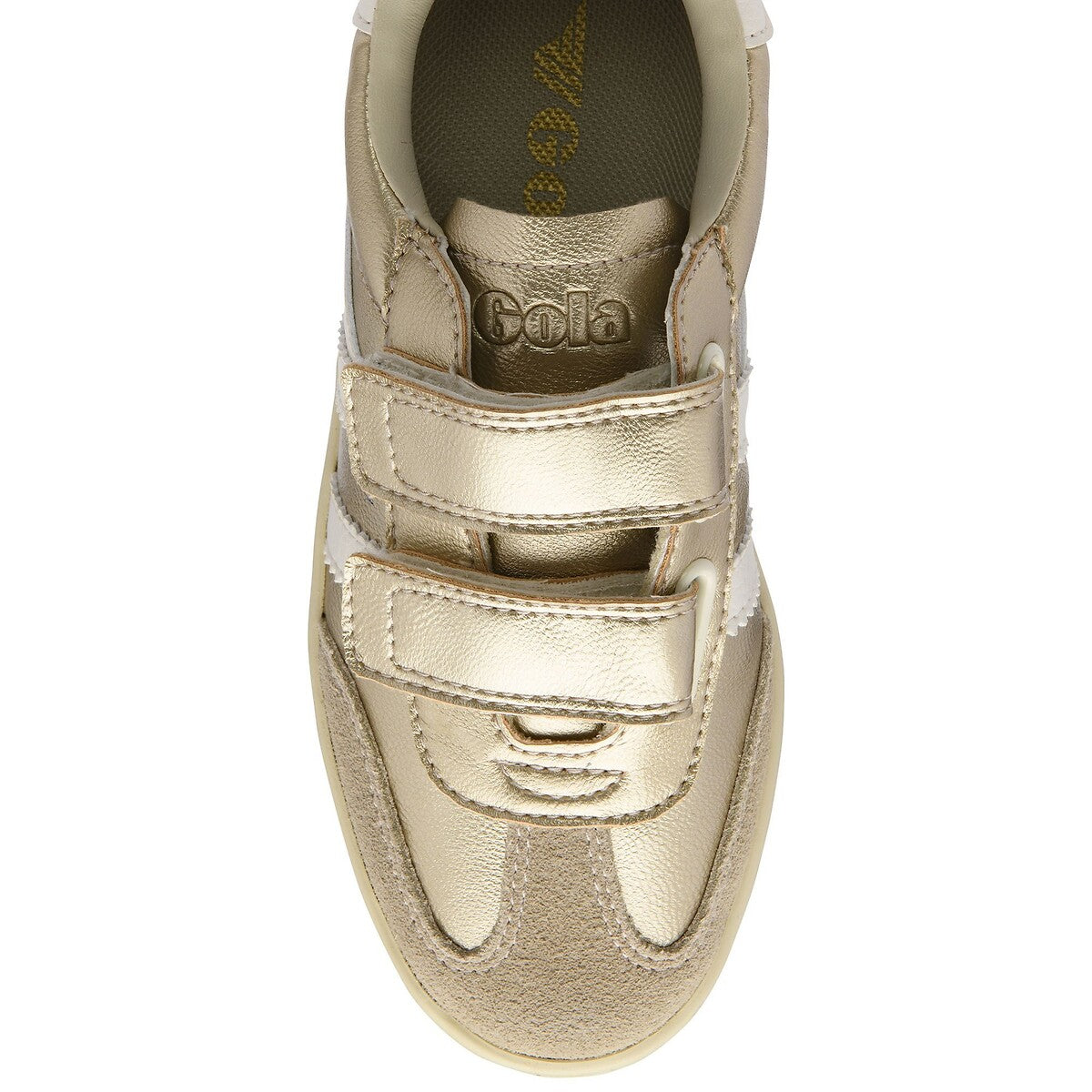 GOLA VIPER GLIMMER STRAP Gold Off White Baskets Sneakers
