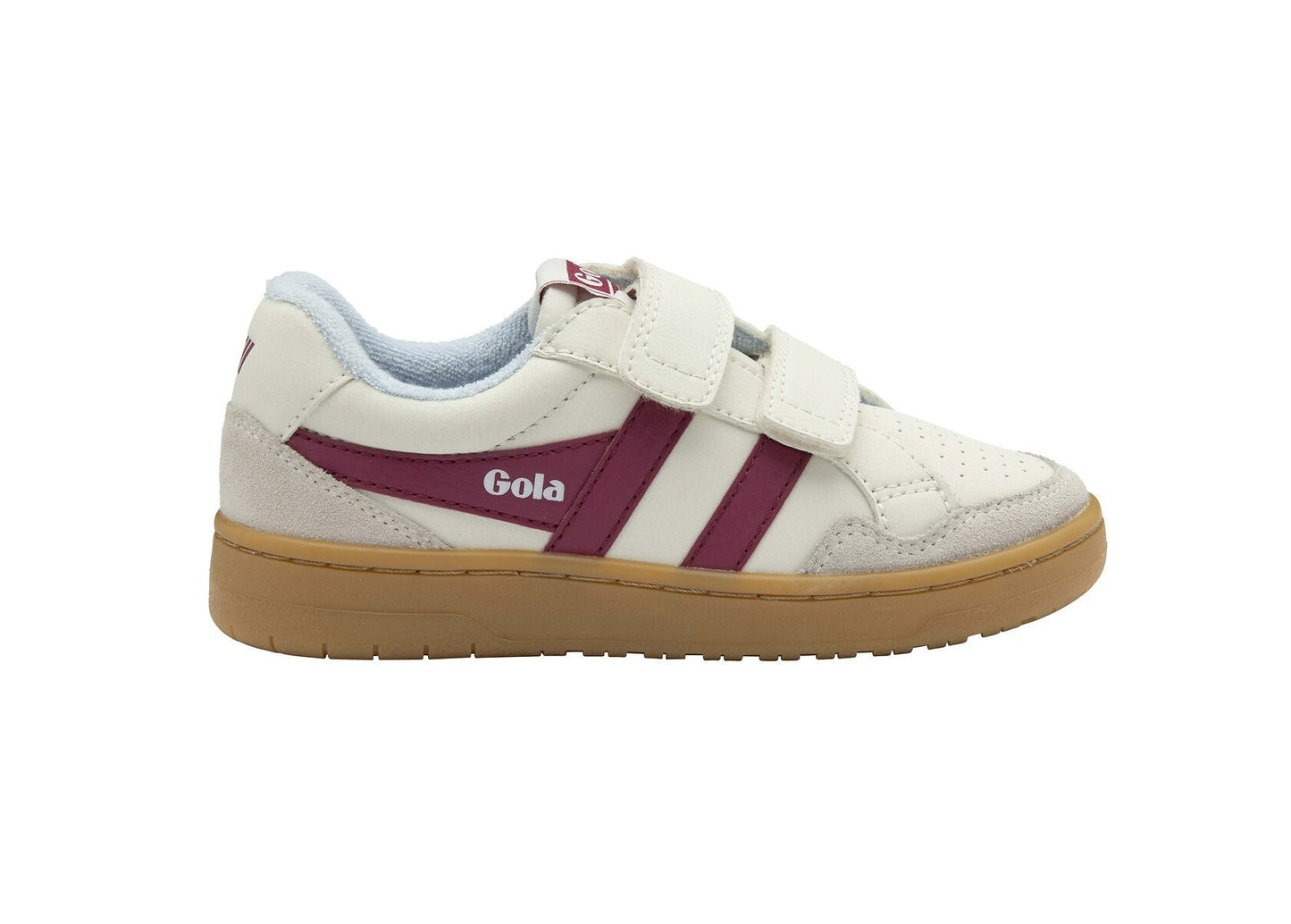 GOLA EAGLE STRAP off white cerise air gum basket sneakers