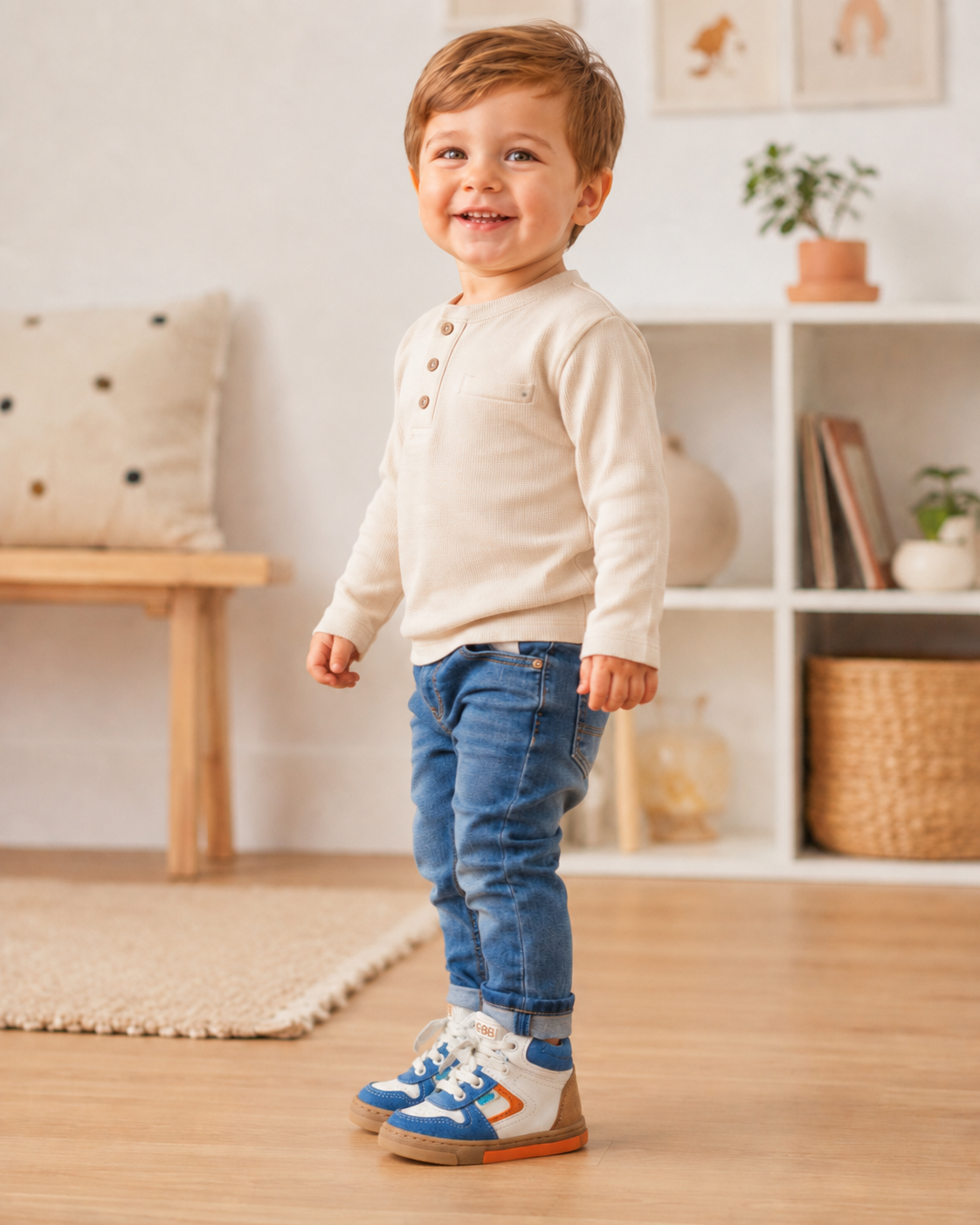 GBB DINIS Blanc Atlantic Chaussures Hautes Bottillons