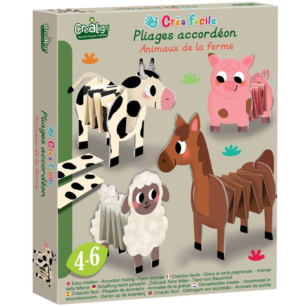 Créa facile, Pliages accordéons "Animaux de la ferme"