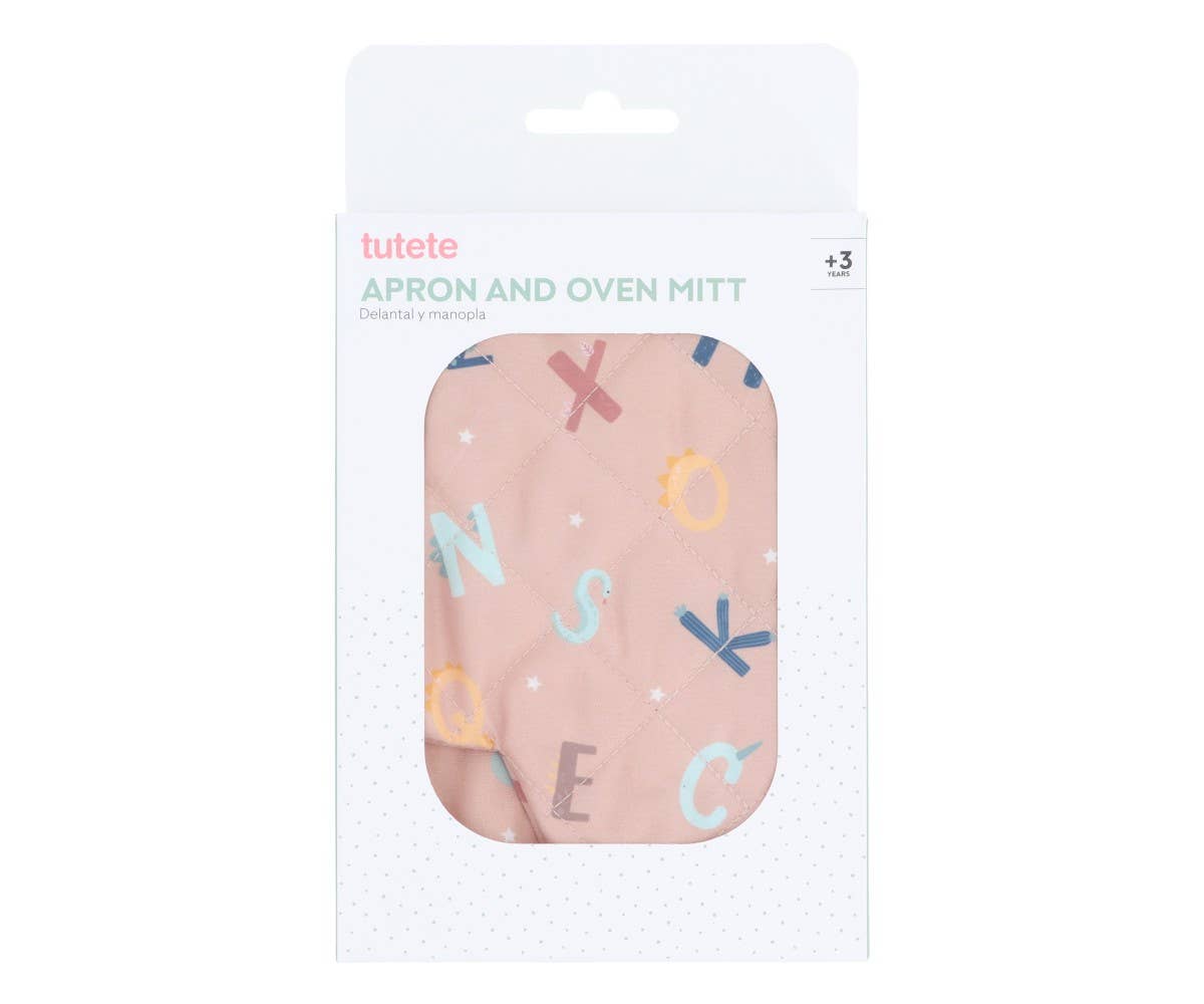 Tutete Ensemble tablier et manique Funny Letters