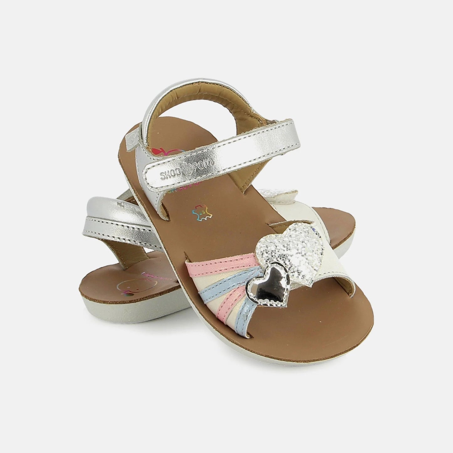 SHOO POM GOA HEART Silver Multi Sandales Nu Pieds