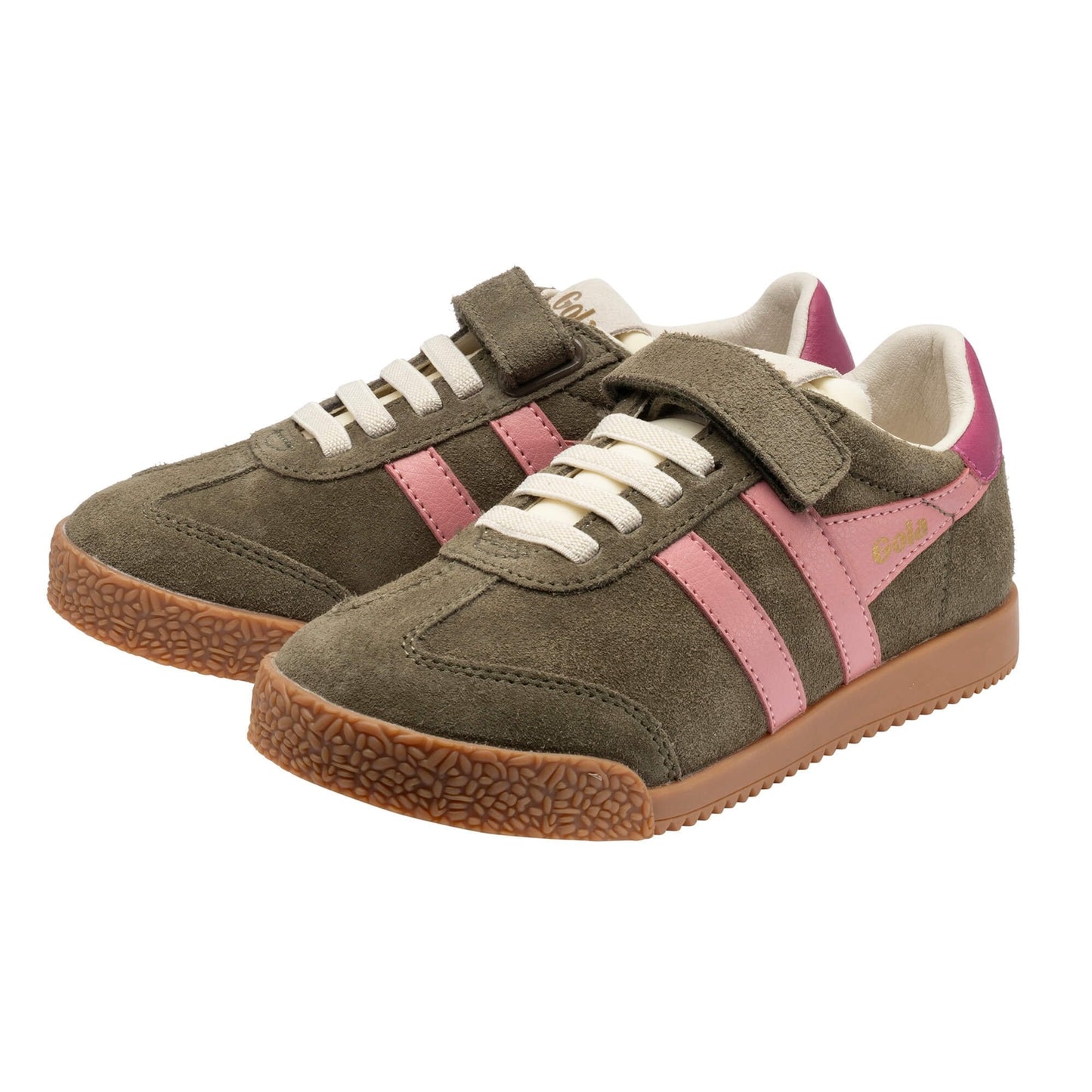 GOLA ELAN STRAP Khaki Coral Pink Sneakers Baskets