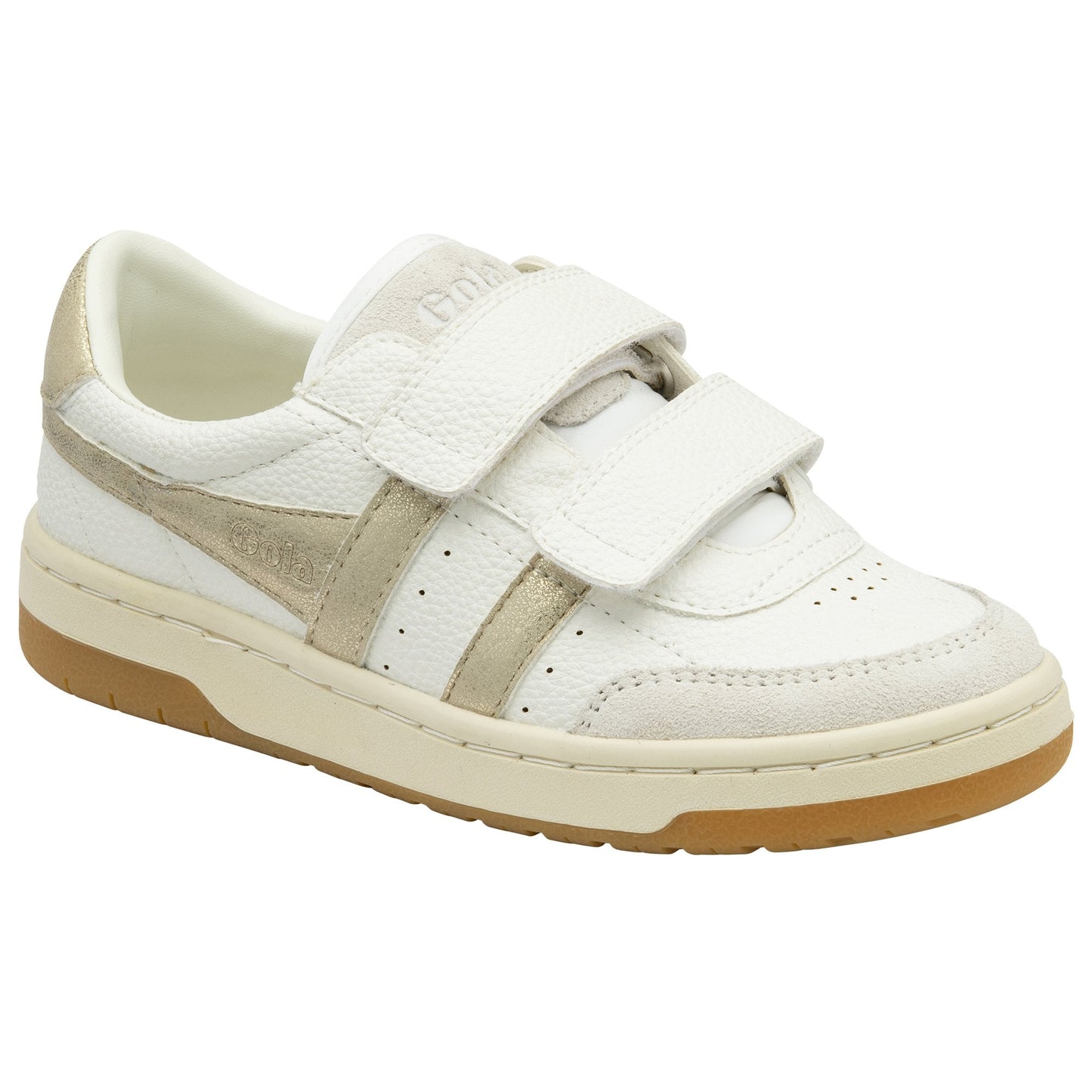 GOLA FALCON MIRROR strap Blanc Doré basket sneakers