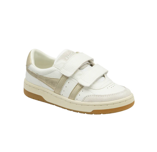GOLA FALCON MIRROR strap Blanc Doré basket sneakers
