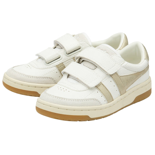 GOLA FALCON MIRROR strap Blanc Doré basket sneakers