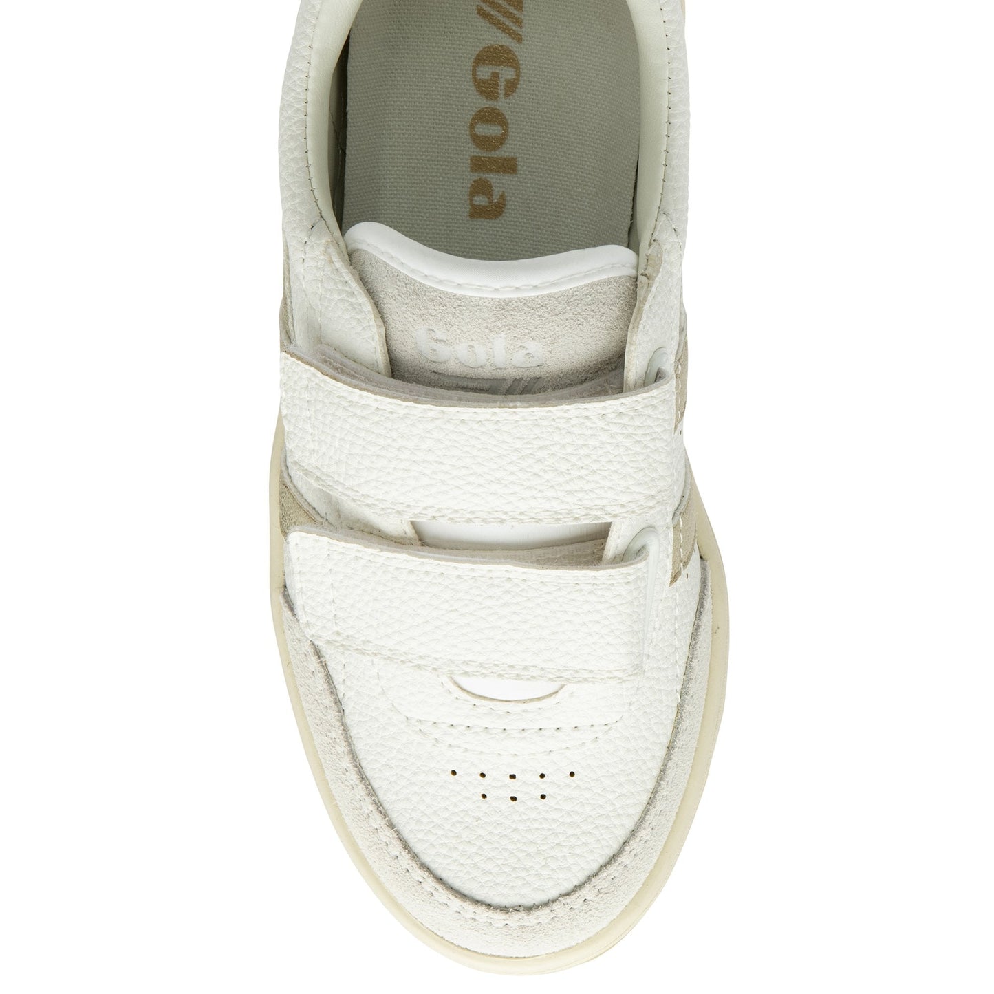 GOLA FALCON MIRROR strap Blanc Doré basket sneakers