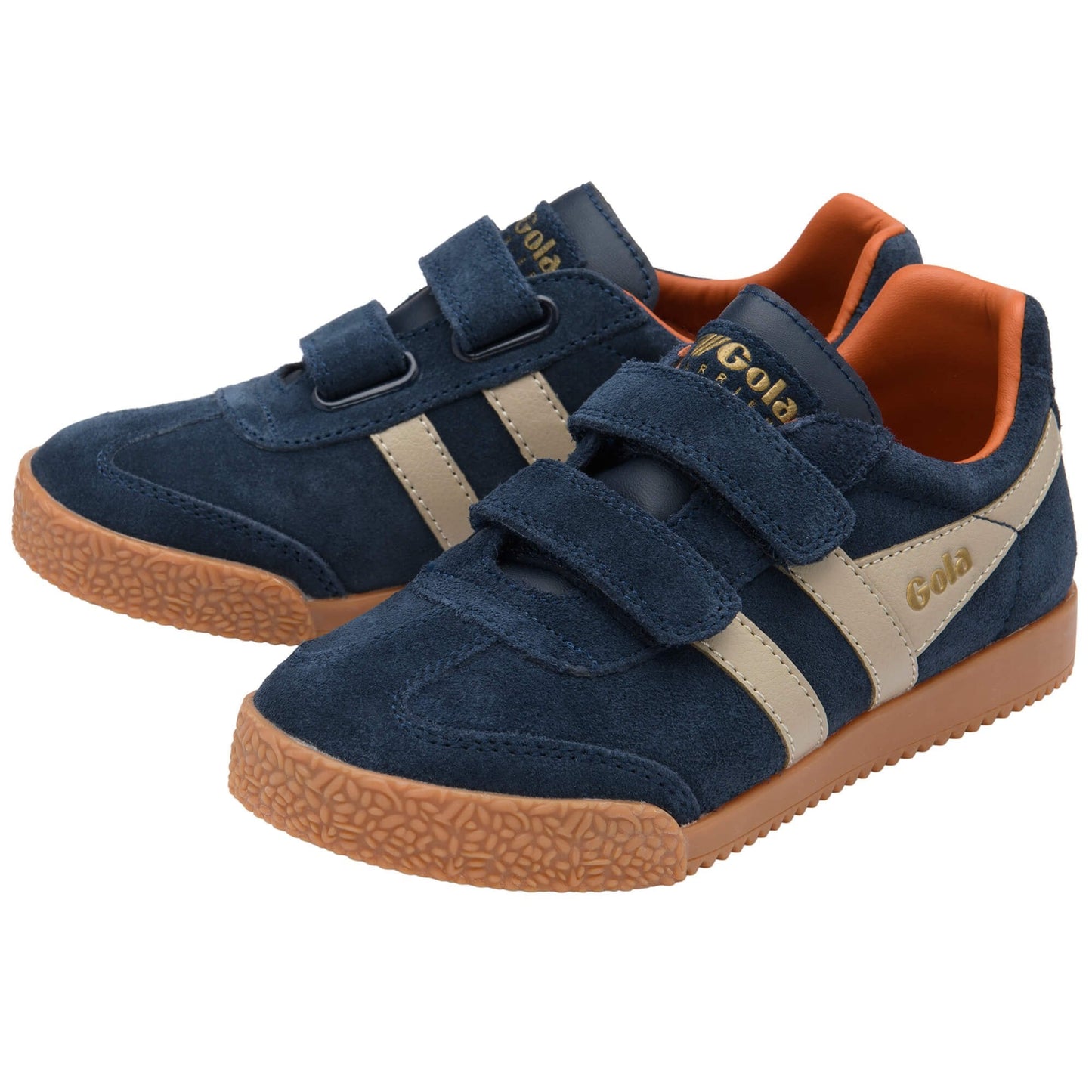 GOLA HARRIER STRAP Marine Navy Bone Moody Orange basket sneakers
