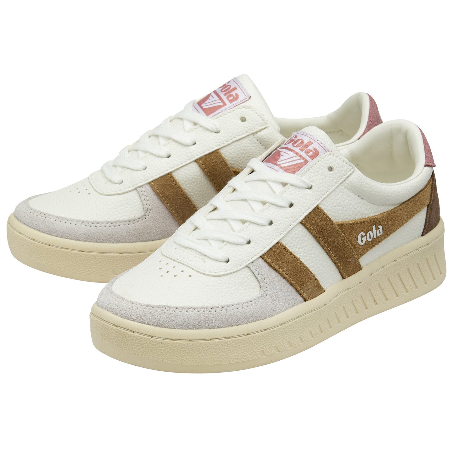 GOLA GRANDSLAM TRIDENT Blanc Marron Sneakers Baskets adulte