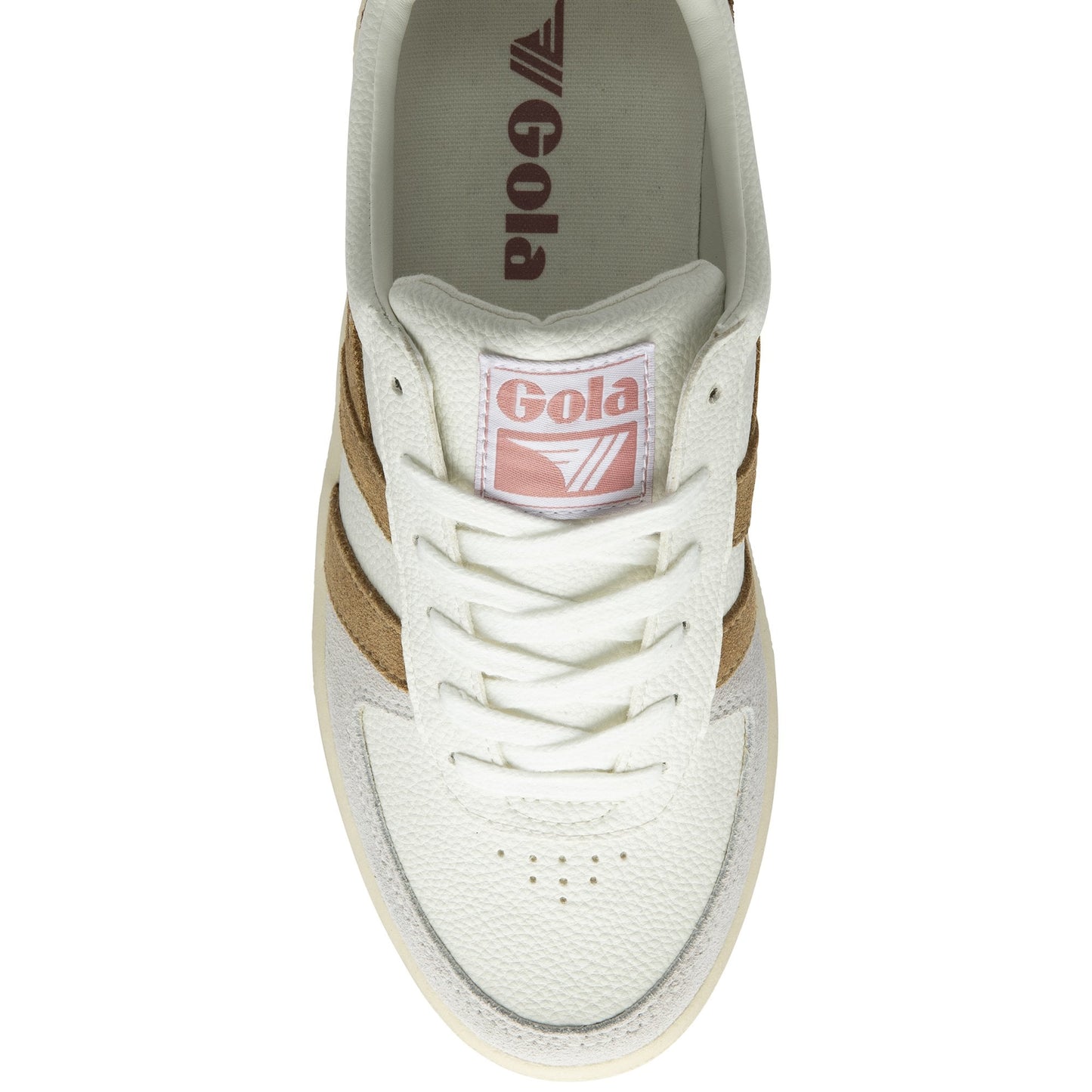 GOLA GRANDSLAM TRIDENT Blanc Marron Sneakers Baskets adulte