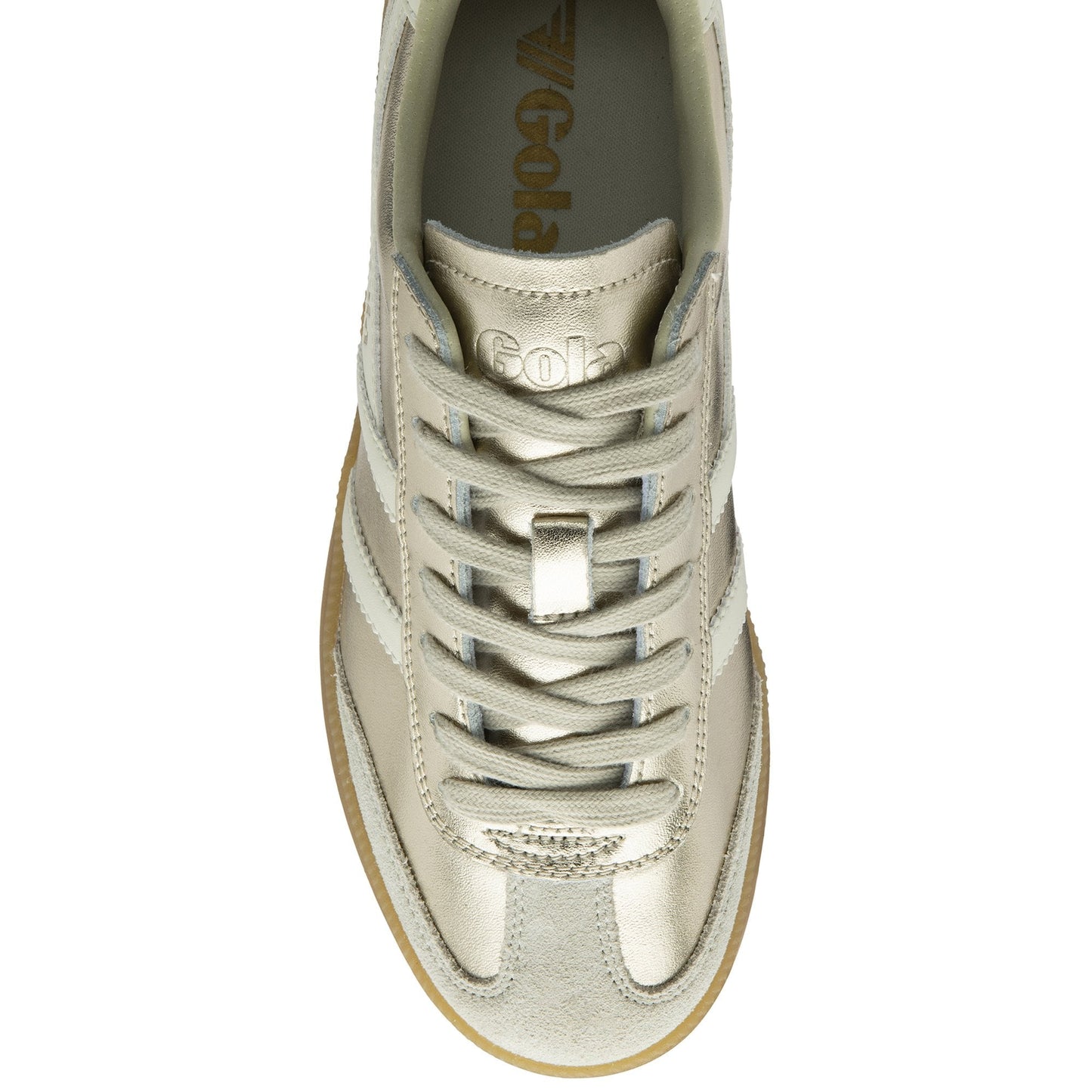 GOLA VIPER Metallic Gold Off White Sneakers Baskets adulte