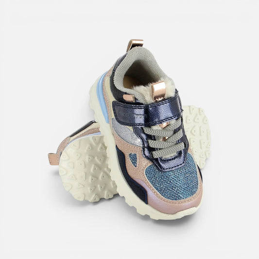 SHOO POM JOGGY SCRATCH Copper Navy Baskets