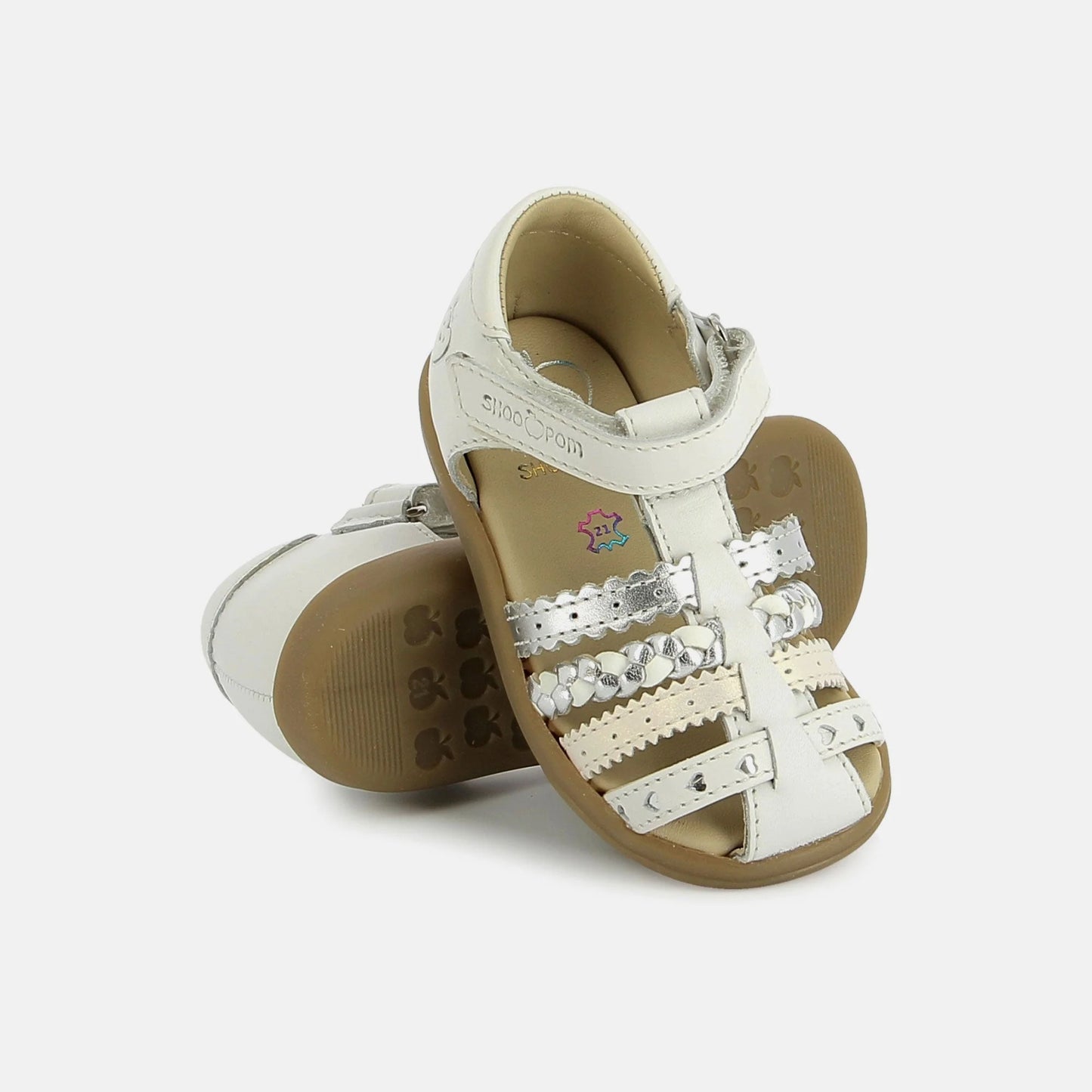 SHOO POM PIKA ETNIC White Silver Sandales