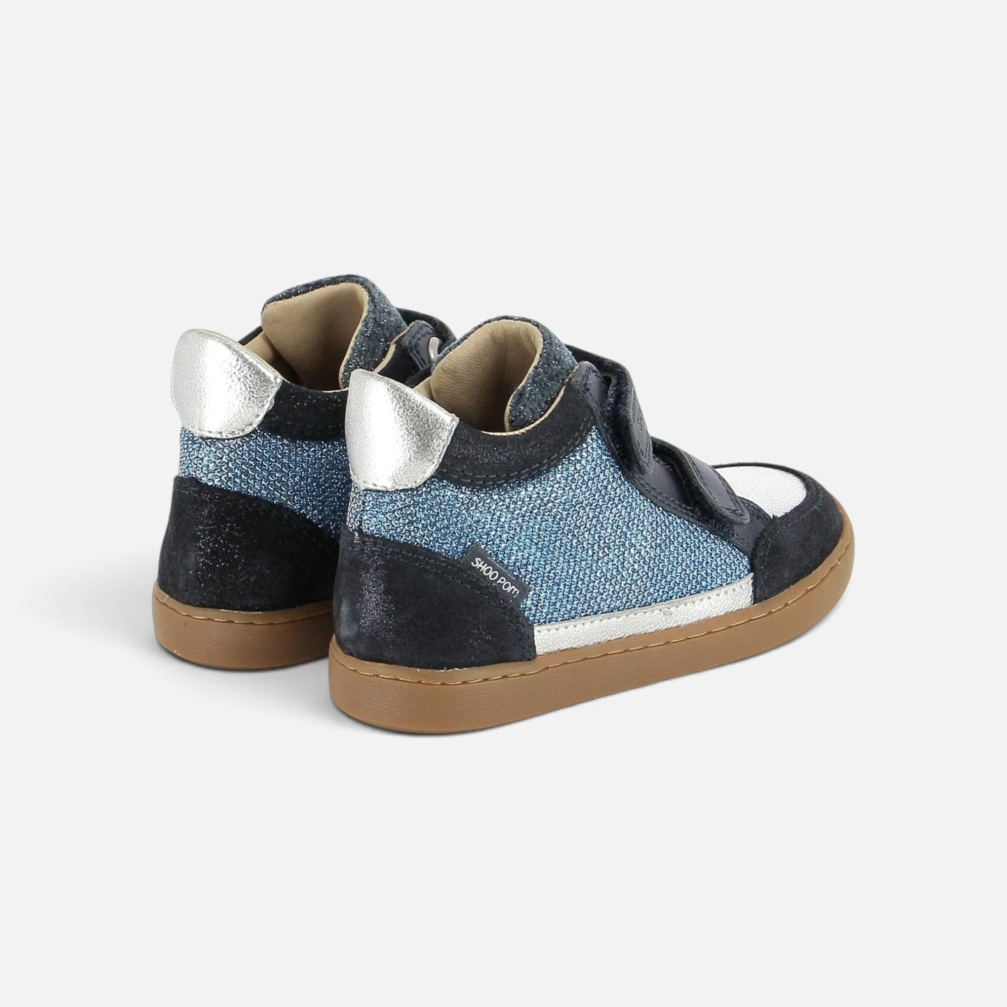 SHOO POM PLAY EASY CO Navy silver Bottillons Baskets Hautes