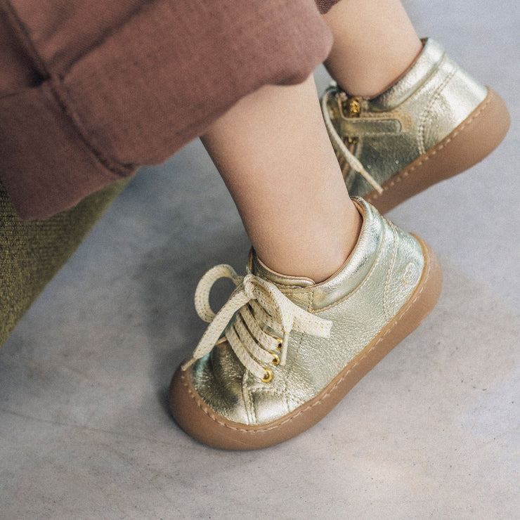 SHOO POM PLUM LACE Platine Bottillons premier pas barefoot