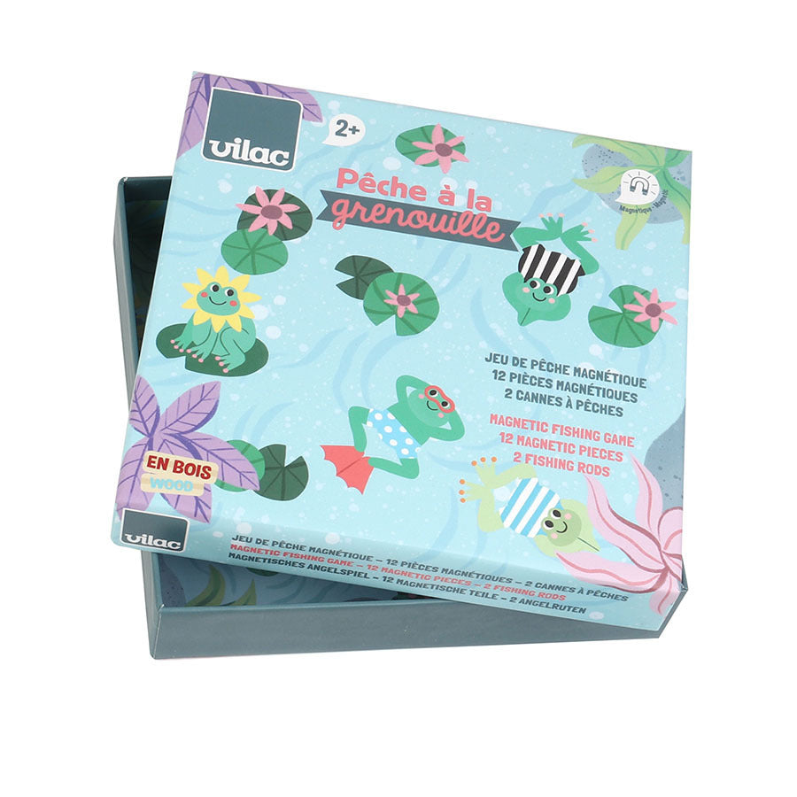 VILAC Pêche à la ligne magnétique en bois, Les grenouilles 8571