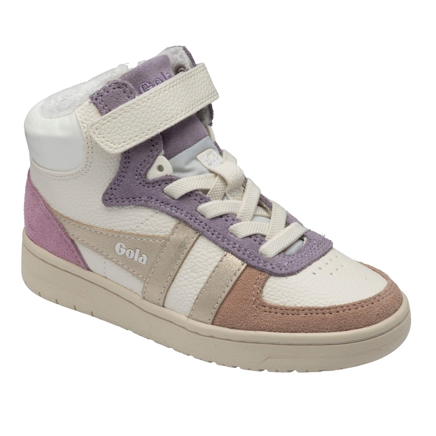 GOLA TALON Off White Cameo Gold basket sneakers
