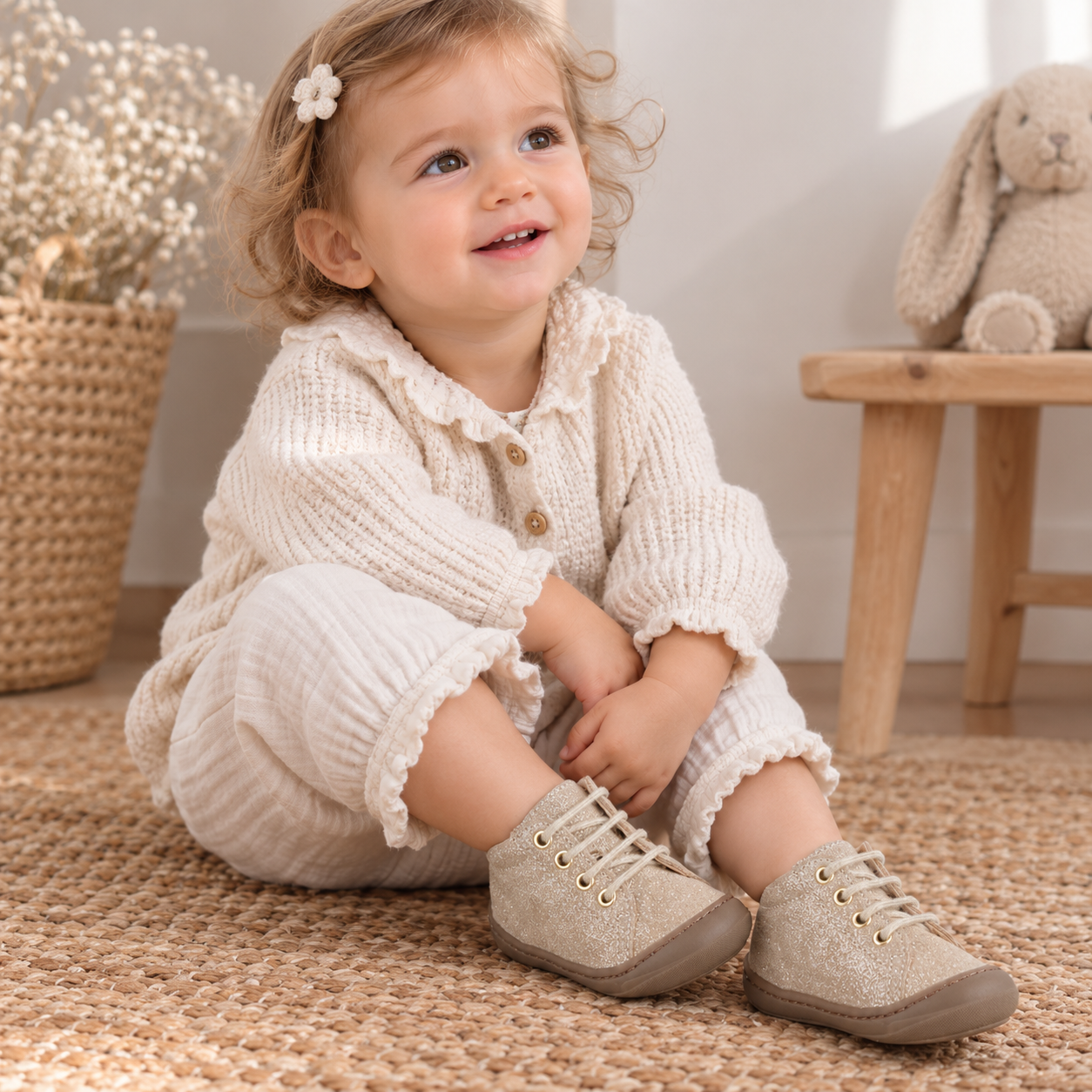 GBB REINE Beige Argent Chaussures Hautes Bottillons Premiers Pas