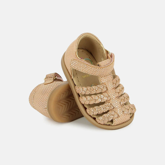 SHOO POM TITY WOWO Peach Glitter Sandales Nu Pieds