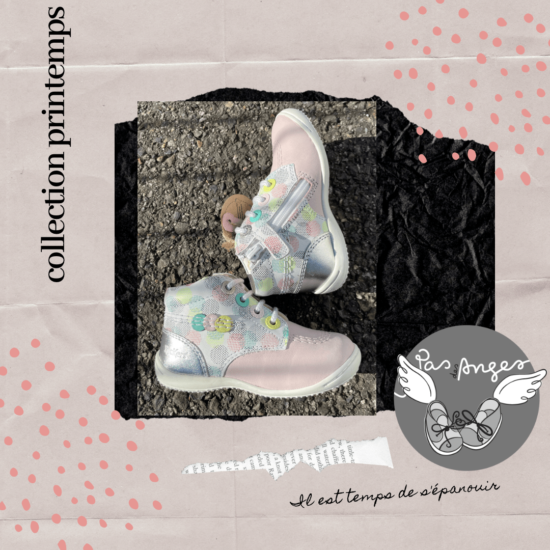 Chaussures KICKERS gullyzip blanc multi Pas des Anges