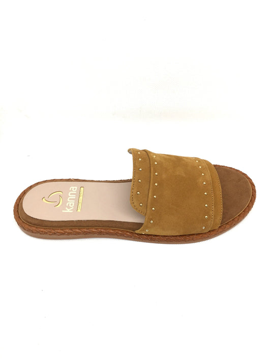 Sandale/nu pied adulte kanna - glenda marron